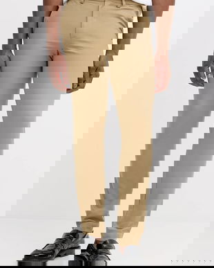 BOSS pantaloni culoarea bleumarin, cu fason chinos, 50543945