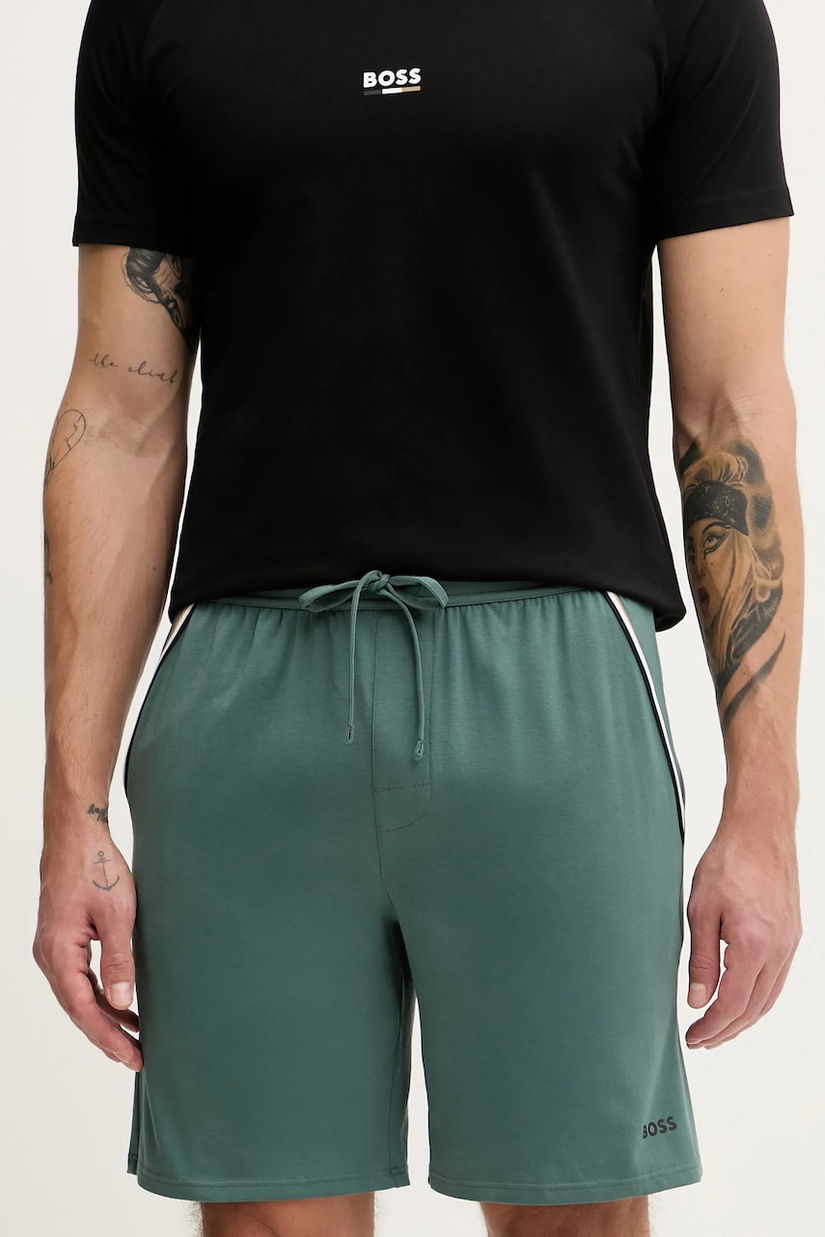BOSS pantaloni scurți de lounge culoarea verde, 50545942