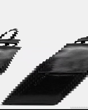 Answear.LAB ghiozdan de piele culoarea negru, mic