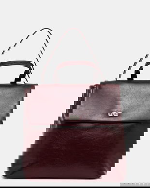 Answear.LAB ghiozdan de piele culoarea bordo, mic, neted