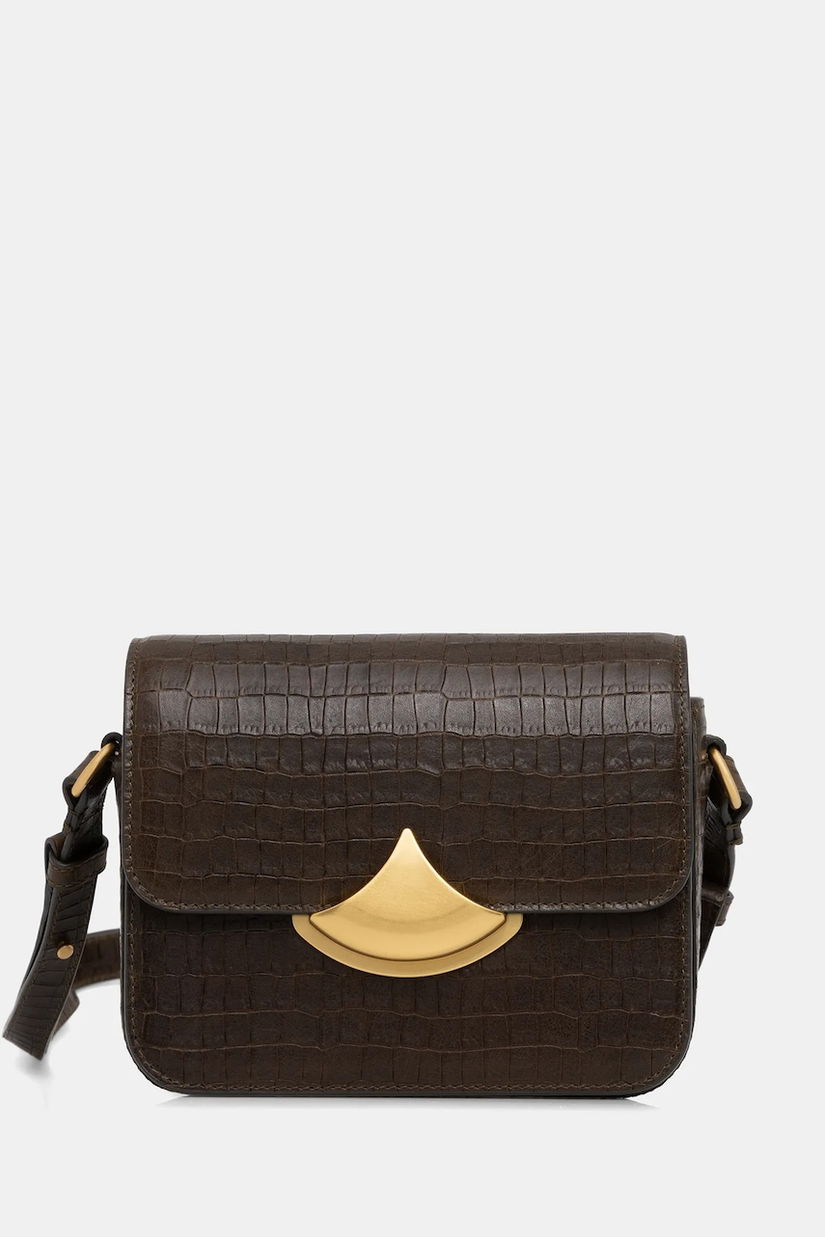 Sessun poșetă de piele culoarea maro, 25102003