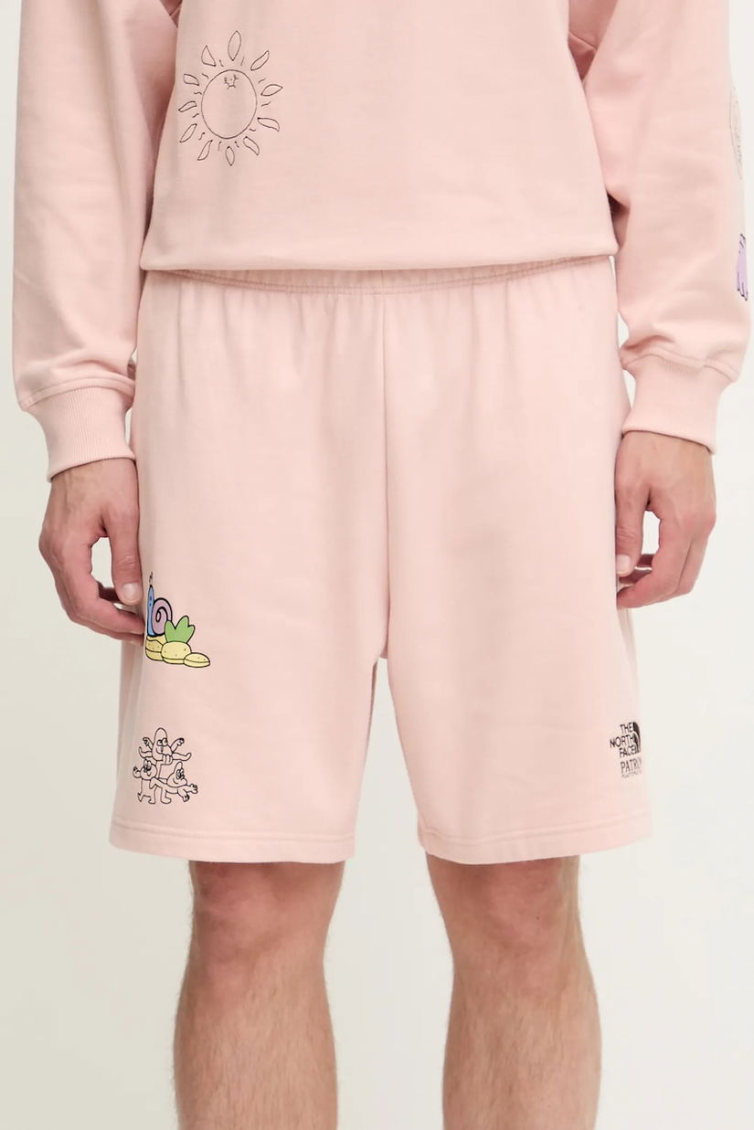 The North Face pantaloni scurți din bumbac Mountain Cleanup culoarea portocaliu, NF0A8C2XLK61