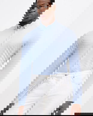 Mos Mosh cămașă din bumbac MARCO culoarea negru, cu guler button-down, regular, 500940