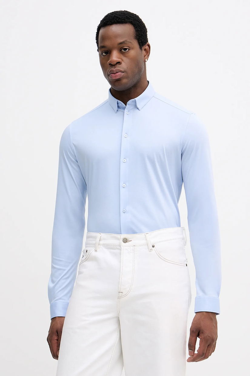 Mos Mosh cămașă din bumbac MARCO culoarea negru, cu guler button-down, regular, 500940