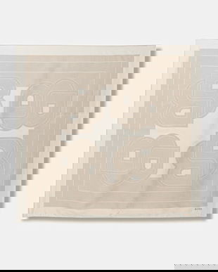 BOSS eșarfă de mătase culoarea galben, cu imprimeu, 50536118