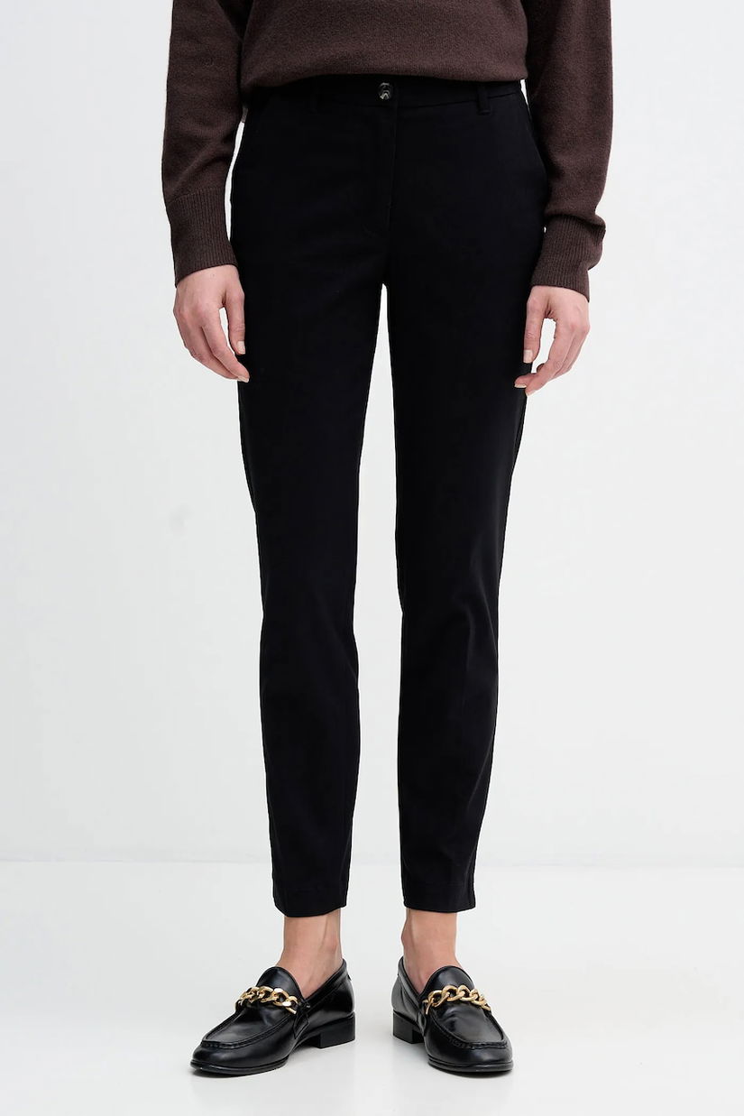 Sisley pantaloni culoarea bej, drept, medium waist, 4AI655AH6