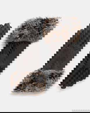 Barbour mănuși de piele culoarea negru, LGL0043