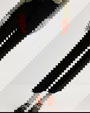 Sisley pantaloni culoarea negru, drept, medium waist