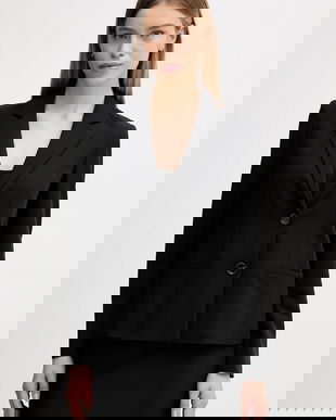 Sisley sacou culoarea negru, un singur rând de nasturi, uni, 2KVXLW01Q