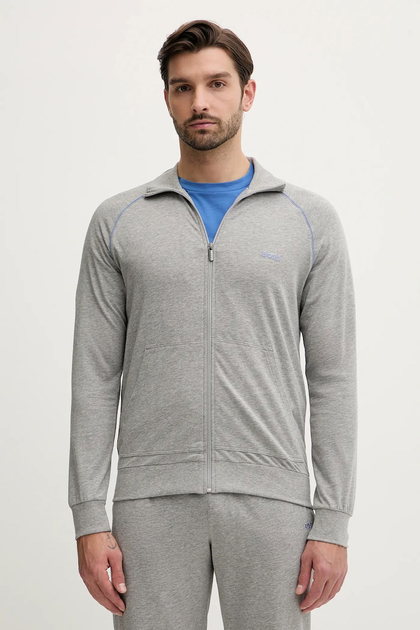 BOSS bluză lounge culoarea gri, uni, 50515307