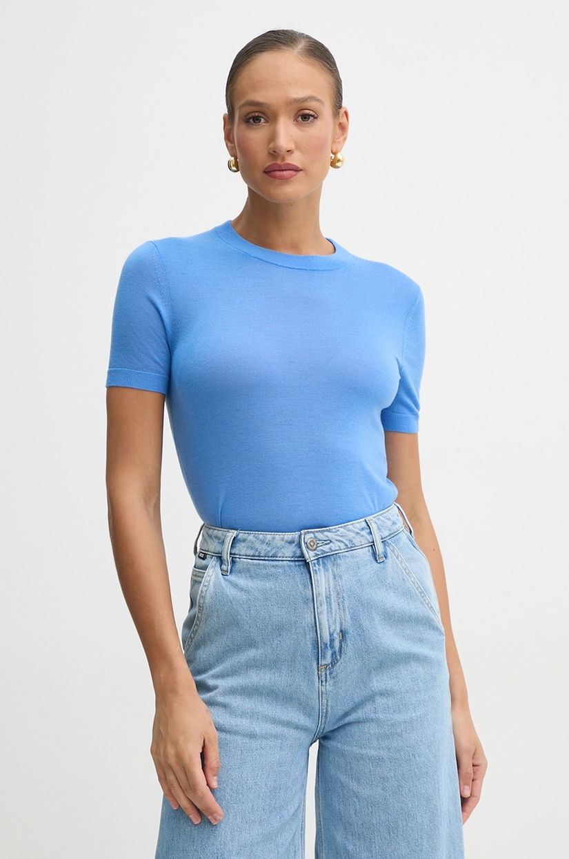 BOSS pulover de lana femei, culoarea violet, light, 50492857