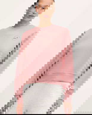 adidas by Stella McCartney hanorac de bumbac culoarea portocaliu, cu imprimeu, JX6784