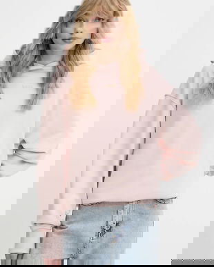 BOSS Orange hanorac de bumbac femei, culoarea roz, cu glugă, cu imprimeu, 50534815