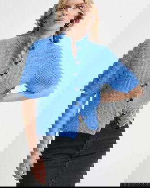 Gestuz cardigan din lână culoarea violet, 10910034