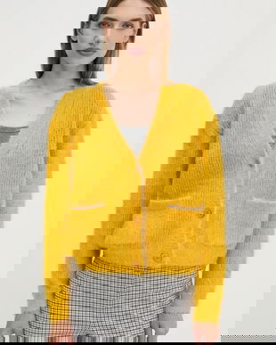 American Vintage cardigan din lana culoarea portocaliu, BYM19AH24