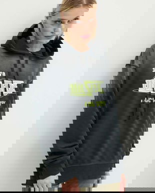 Diesel hanorac de bumbac F-BUXT-HOOD-P2 femei, culoarea negru, cu glugă, cu imprimeu, A15386.0PHAQ