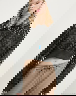 Karl Lagerfeld Jeans hanorac de bumbac femei, culoarea negru, cu glugă, modelator, A1W20067