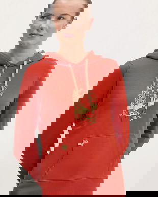 Viking hanorac Panaka culoarea roșu, cu glugă, uni 730/25/8883