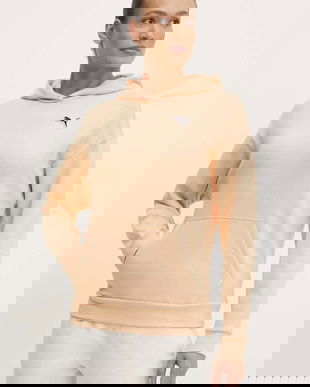 Puma hanorac de bumbac BETTER ESSENTIALS femei, culoarea portocaliu, cu glugă, uni 675988