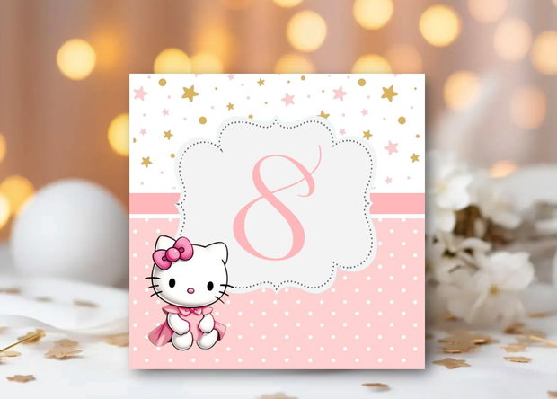 Numere masă botez fetițe Hello Kitty