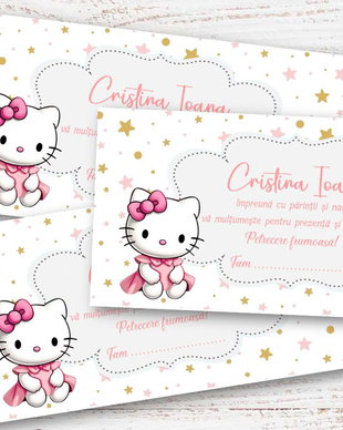 Plicuri bani botez Hello Kitty