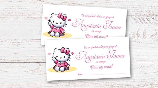 Plicuri bani botez fetițe Hello Kitty