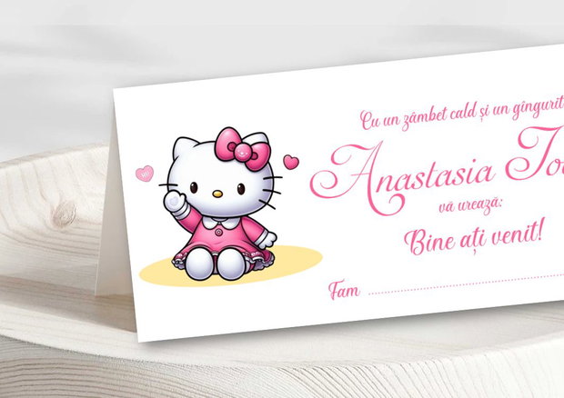 Plicuri bani botez fetițe Hello Kitty