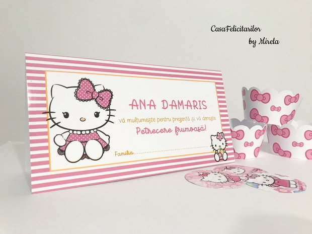 Plicuri de bani Hello Kitty botez fetițe