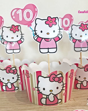 Toppere Hello Kitty cu balon