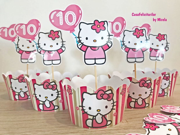 Toppere Hello Kitty cu balon