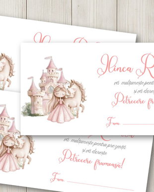 Plicuri bani botez fetițe, micuța prințesă cu unicorn