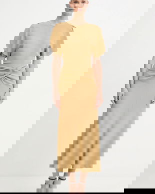 Victoria Beckham rochie culoarea verde, midi, evazati, 1425WDR005227C