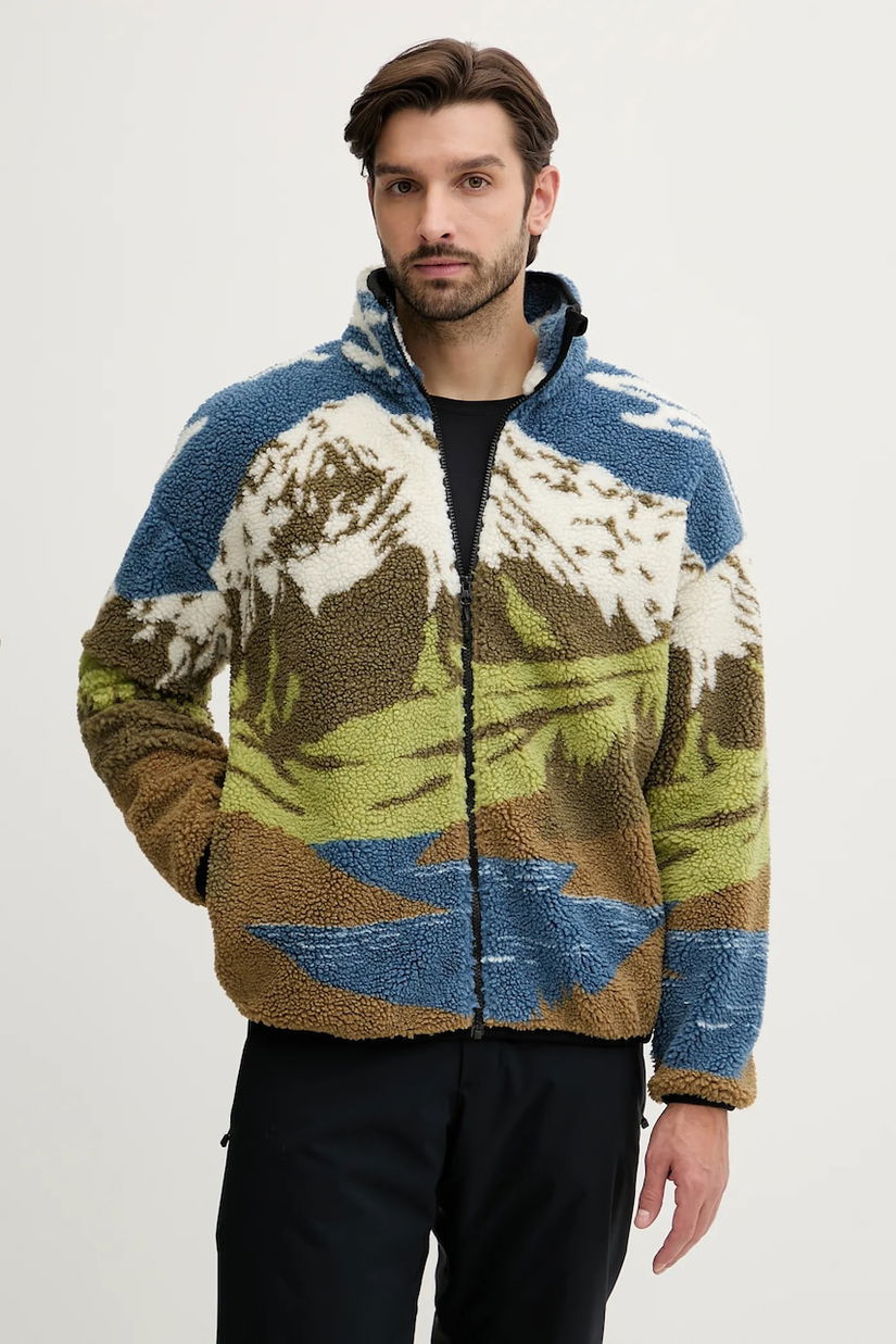 Picture bluză Hafdals culoarea verde, cu model, MSW0497