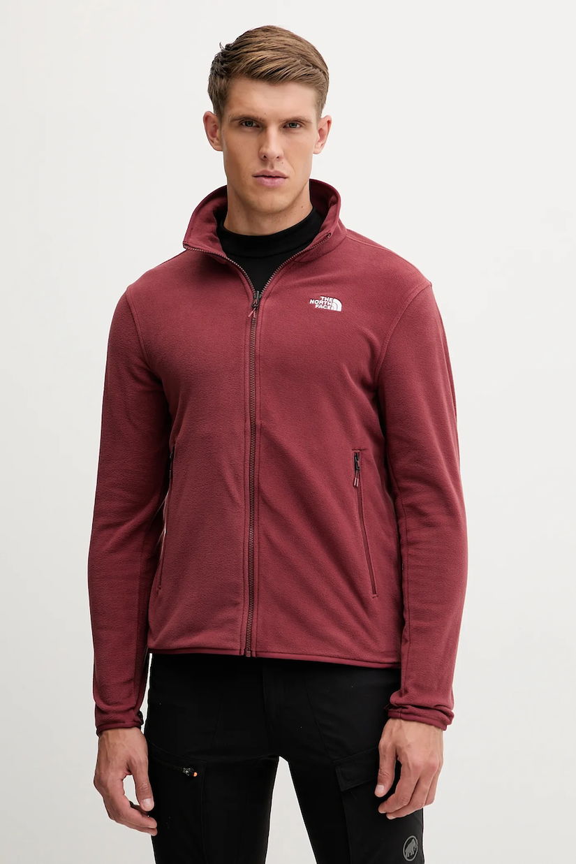 The North Face hanorac fleece culoarea roșu, uni, NF0A8D0R0VO1