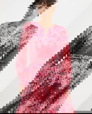 Hale BOB rochie din mătase culoarea bordo, mini, evazați, 58YZ670A