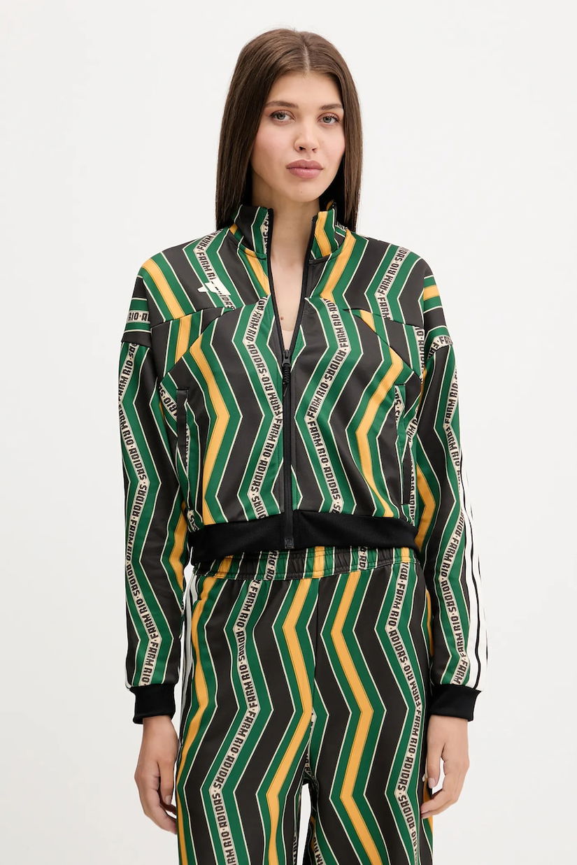 adidas bluză x Farm Rio culoarea negru, cu imprimeu, JL8618