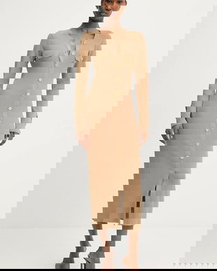 Karl Lagerfeld rochie culoarea verde, midi, mulată, A3W13038