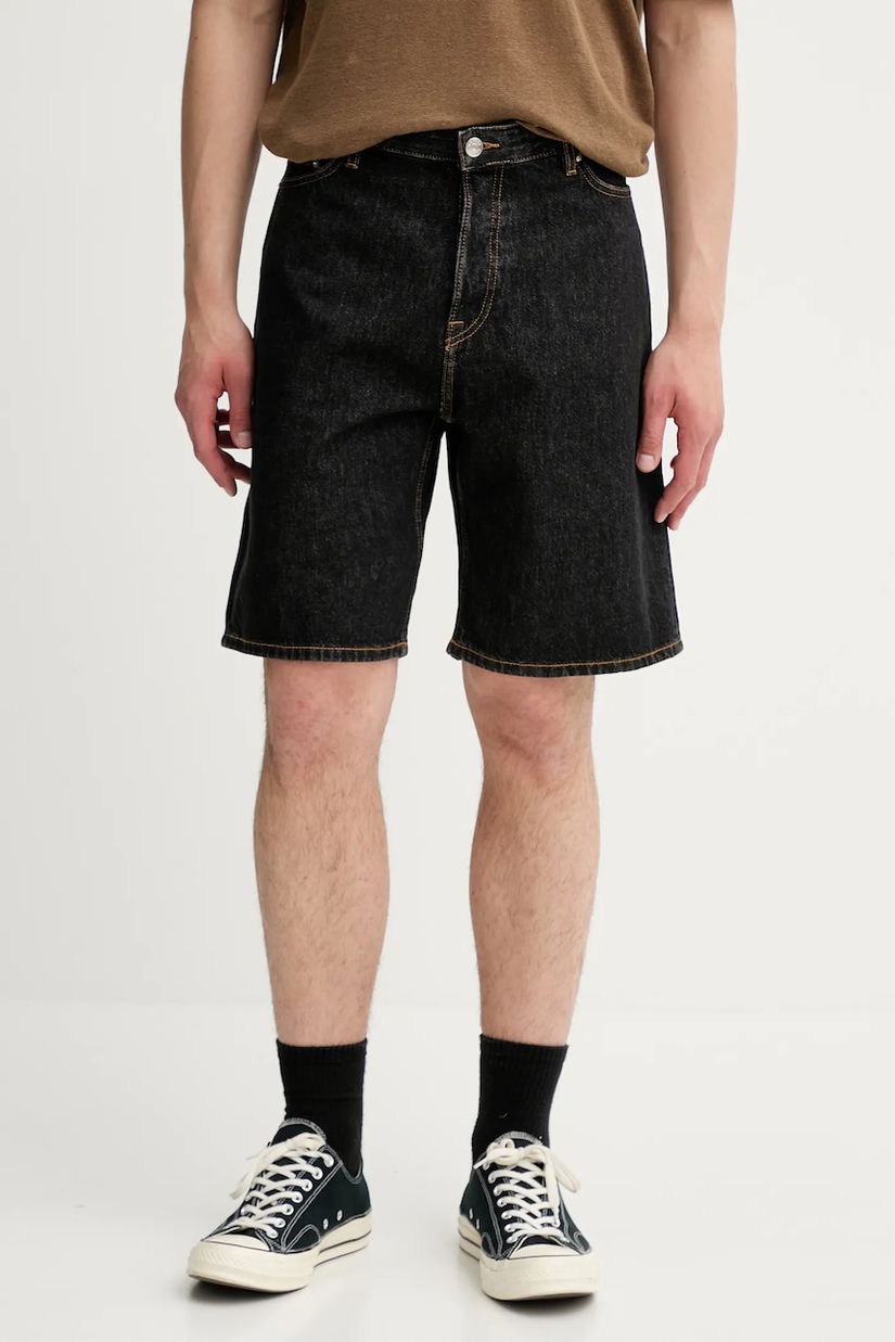 Samsoe Samsoe pantaloni scurți jeans SAEDDIE culoarea gri, M25200086