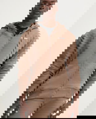 Sixth June bluza barbati, culoarea bej, cu glugă, cu imprimeu, 25326