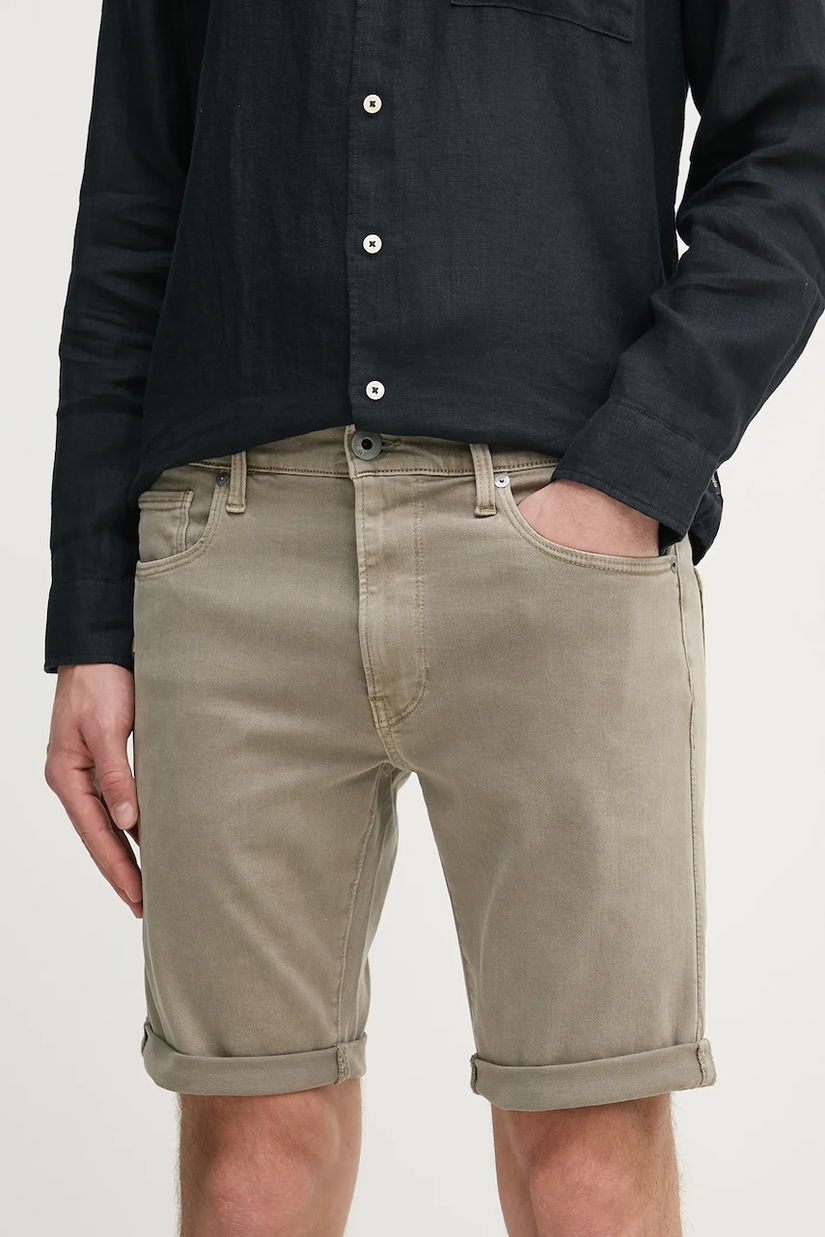 G-Star pantaloni scurți jeans bărbați, culoarea gri