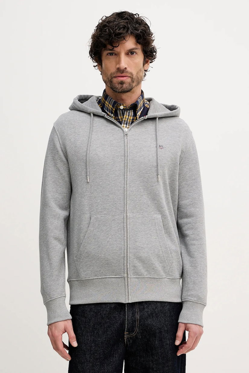 Gant bluza culoarea negru, cu glugă, neted