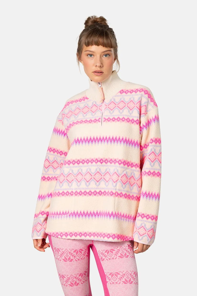 Kari Traa hanorac RUTHIE culoarea bej, cu imprimeu, 623610