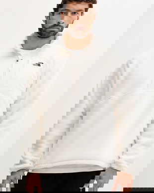 The North Face hanorac fleece culoarea bej, uni, NF0A8FKPQLI1