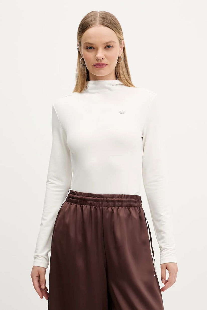 adidas Originals bluză Premium Essentials culoarea bej, cu glugă, uni, JY2907