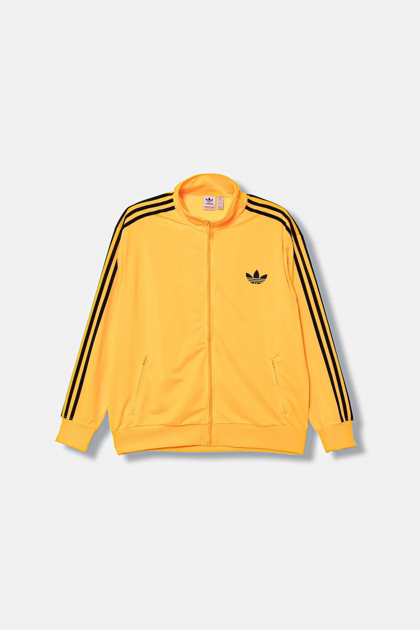 adidas Originals bluză Firebird culoarea portocaliu, cu imprimeu, JX7862