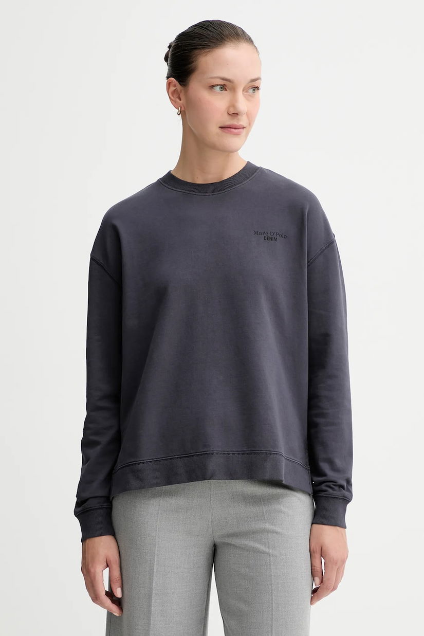 Marc O'Polo hanorac de bumbac culoarea albastru marin, neted, 5000007724