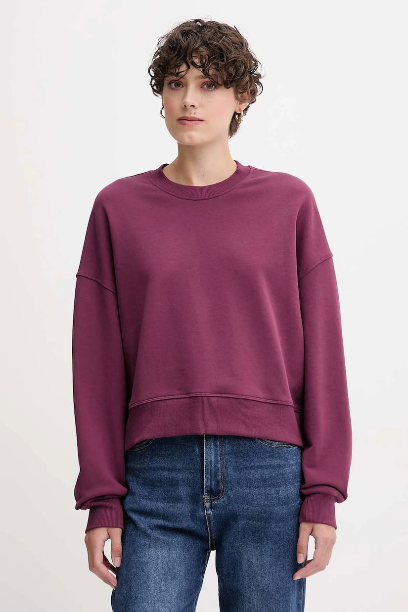 United Colors of Benetton hanorac de bumbac culoarea bleumarin, cu imprimeu, 3UNID109A