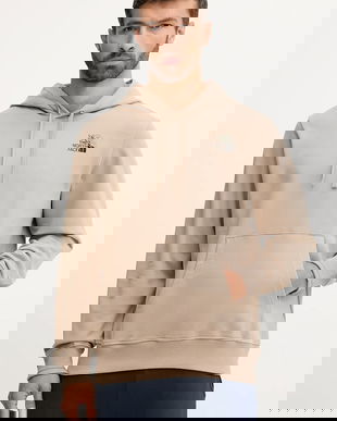 The North Face hanorac de bumbac Flowe Dome culoarea maro, cu glugă, cu imprimeu, NF0A8EGZBOX1