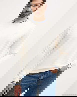 Barbour hanorac de bumbac ROSFORD culoarea bej, uni, MOL0700