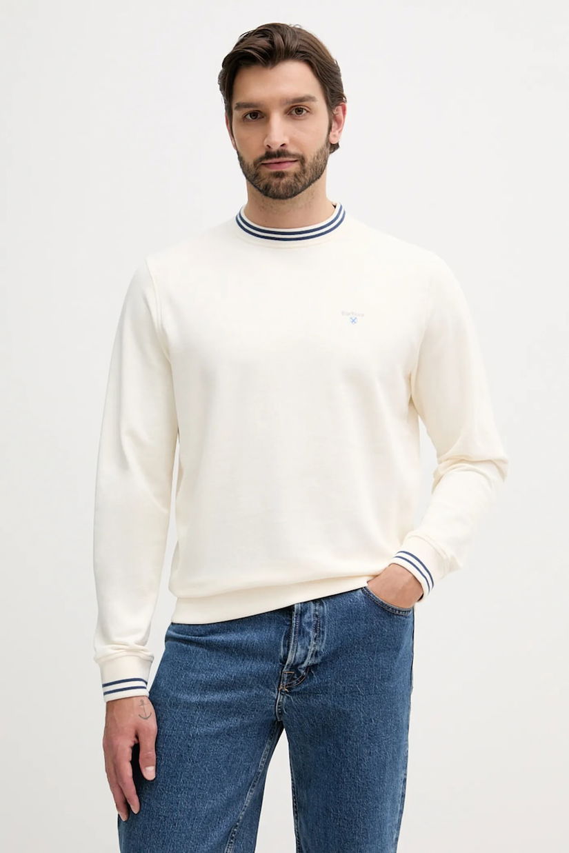 Barbour hanorac de bumbac ROSFORD culoarea bej, uni, MOL0700